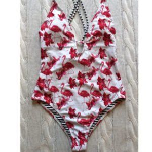 CUPSHE PINK Flamingo One Piece Swimsuit -  Size Large